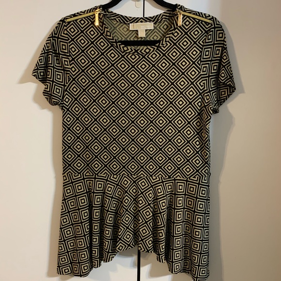Michael Kors print top with zipper detailing size medium. - Picture 1 of 6